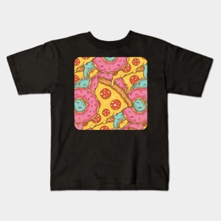 pizza and donuts fast food Kids T-Shirt